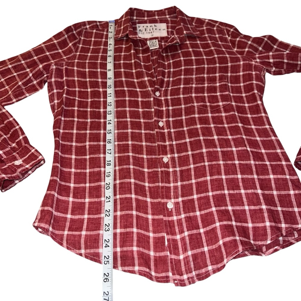 EUC Frank & Eileen Barry Tailored Button-Up Shirt Italian Classic Linen Small - Picture 9 of 9